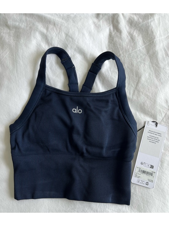 ALO Yoga Tops - ALO Yoga Navy Ribbed Tank Sports Bra